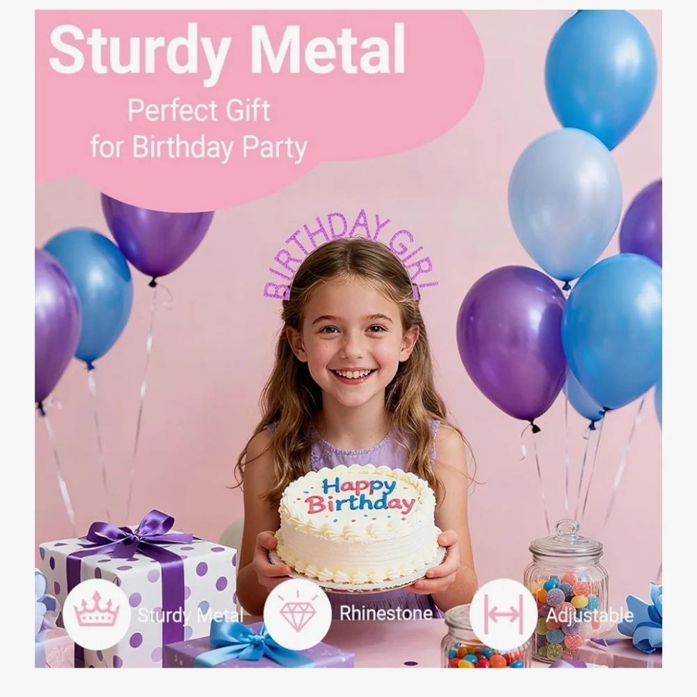Purple Birthday Girl Sash and Headband
